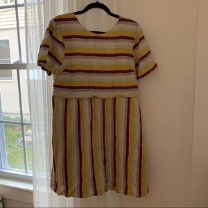 Striped Scoop-Back Dress sea haze Multi Stripe